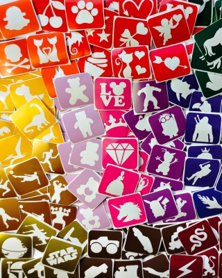 Mix- dowolna ilość- szablony do tatuaży brokatowych