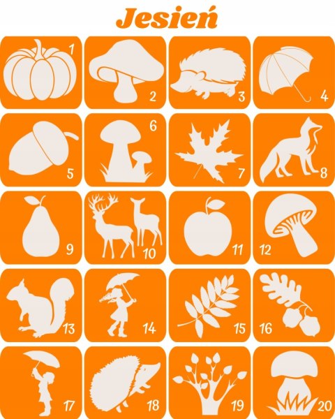 JESIEŃ- szablony do tatuaży brokatowych