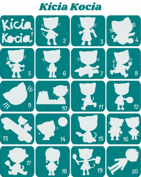 KICIA KOCIA - szablony do tatuaży brokatowych