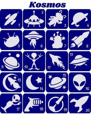 KOSMOS - szablony do tatuazy brokatowych