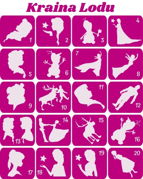 KRAINA LODU - szablony do tatuazy brokatowych