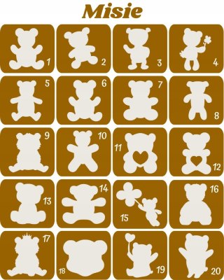 MISIE- szablony do tatuaży brokatowych