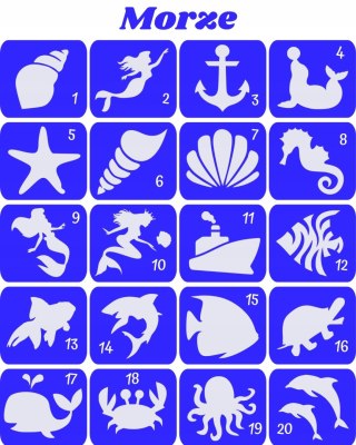 MORZE- szablony do tatuaży brokatowych
