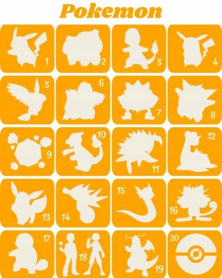 POKEMON- szablony do tatuaży brokaotwych