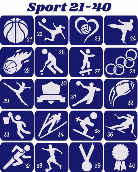 SPORT 21-40- szablony do tatuaży brokatowych