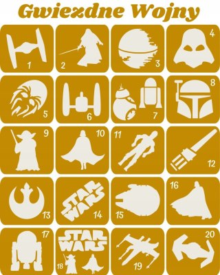 STAR WARS / GWIEZDNE WOJNY- szablony do tatuaży brokatowych