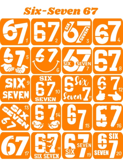 67 SIX SEVEN- szablony do tatuaży brokatowych